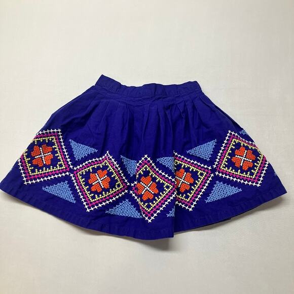 Mini Boden Embroidered Festival Skirt Girls Size 4-5 Blue 100% Cotton - Picture 11 of 11